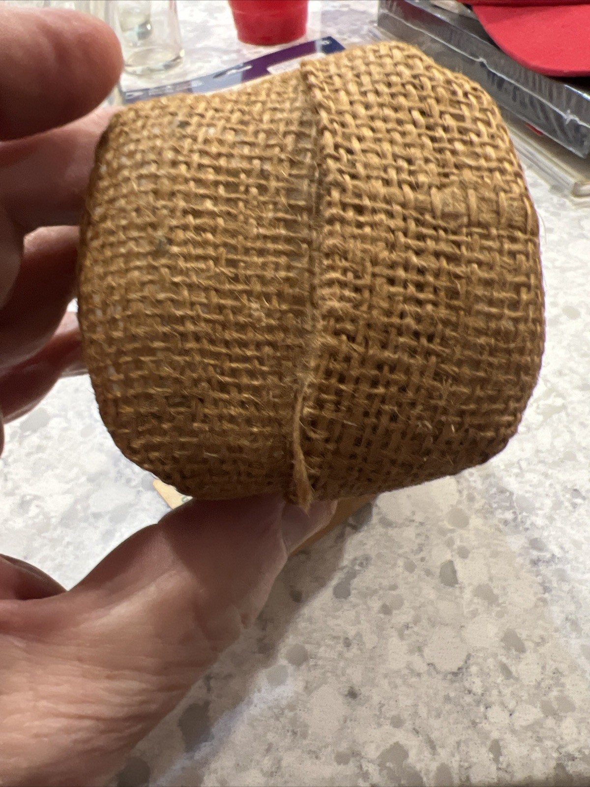 Vintage Miniature Souvenir Real Cotton Bale from Atlanta Georgia in Burlap w/Tag
