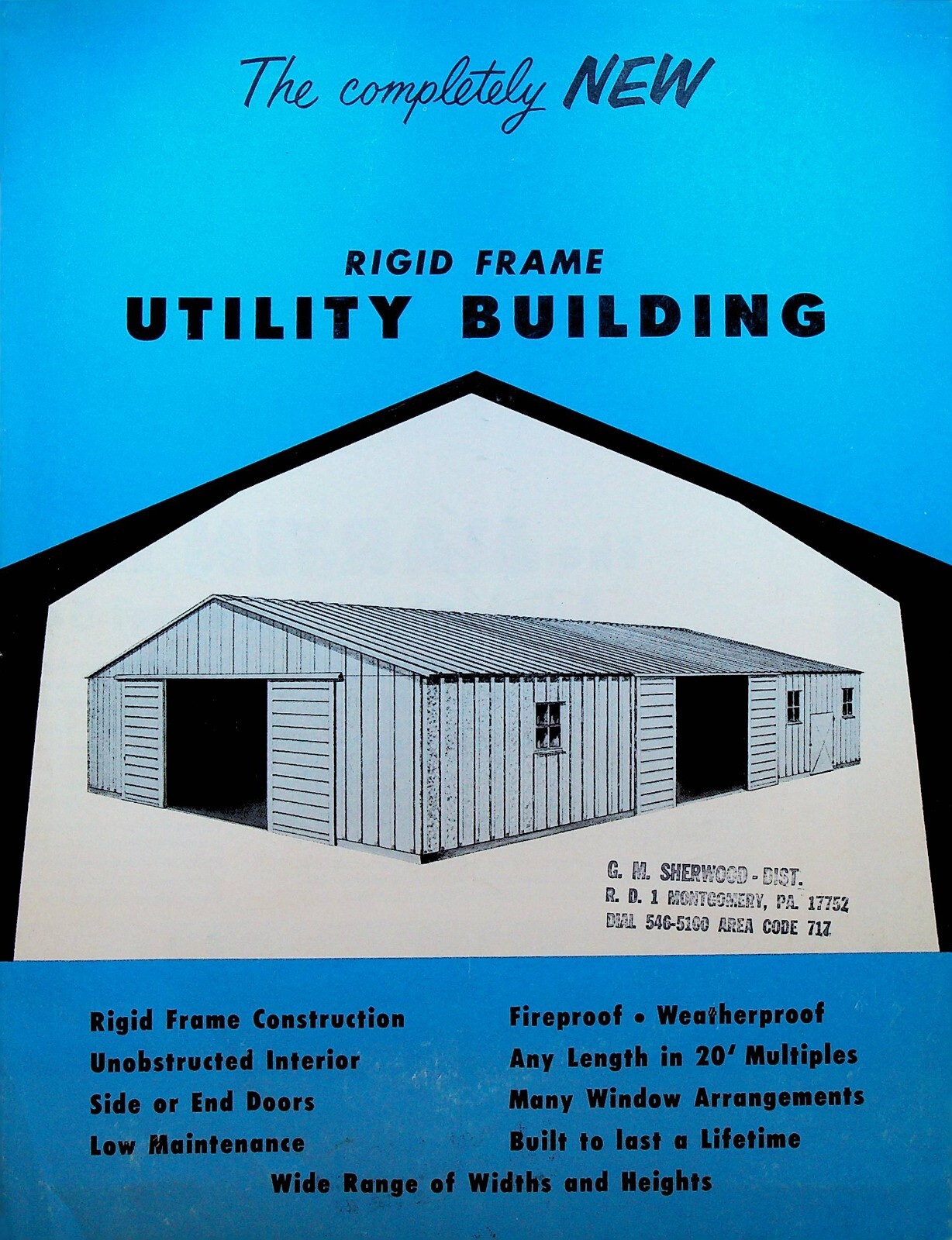 Martin Steel Mansfield Oh Rigid Frame Utility Building Brochure Farm 1960s