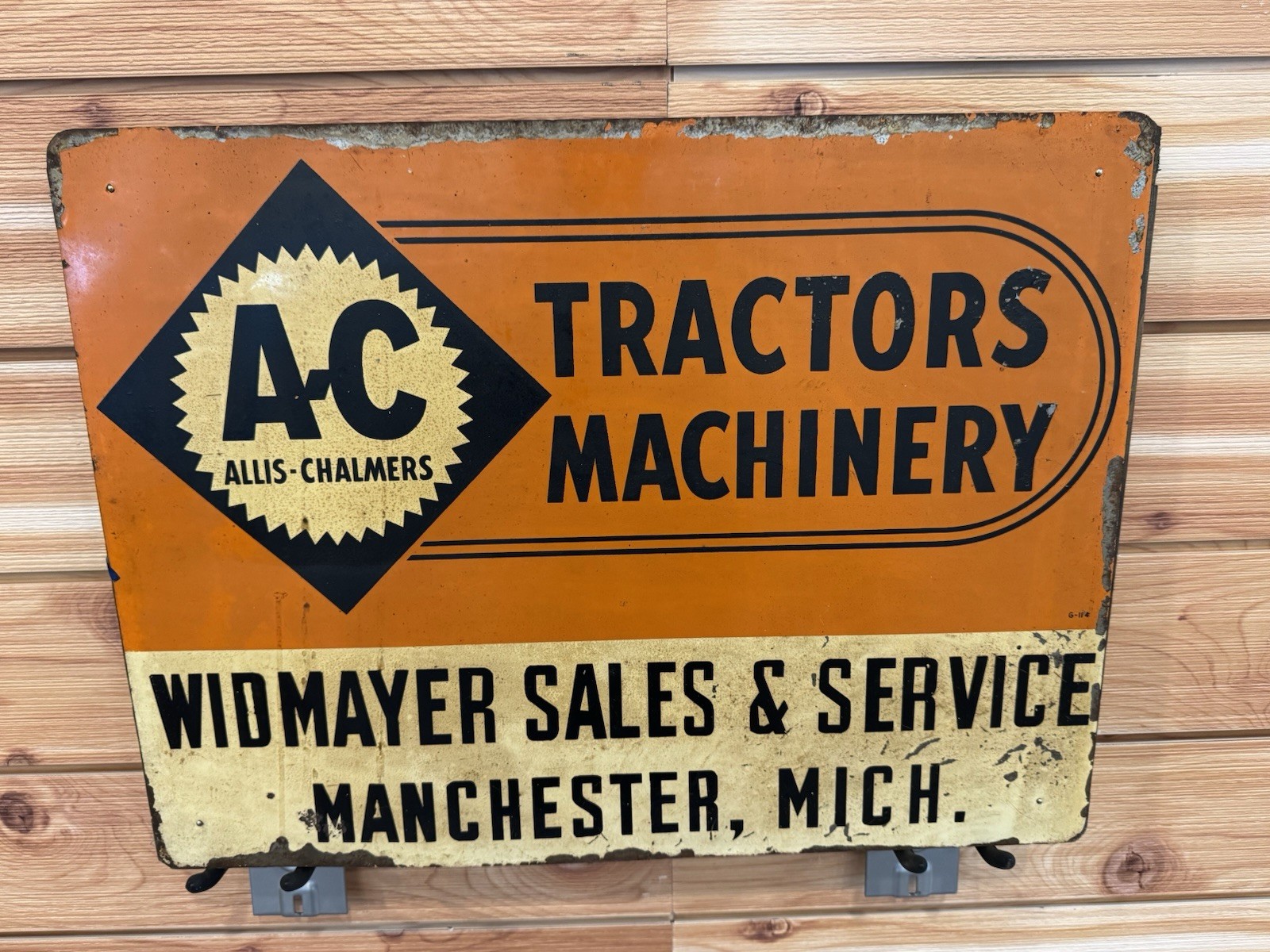 Vintage Allis-Chalmers Tractors & Machinery Dealer Advertising Sign Michigan