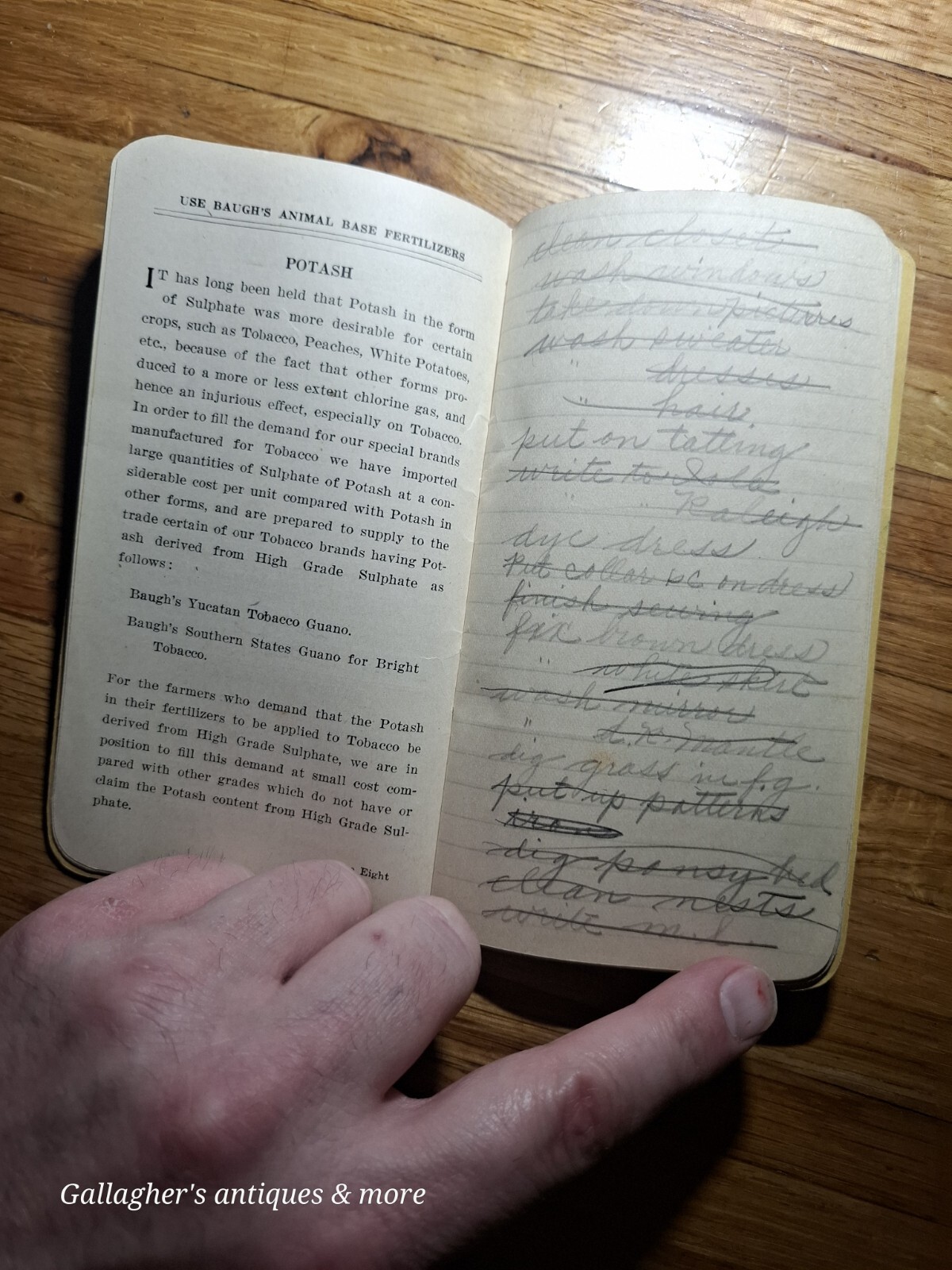 1923 Baugh & Sons Notepad Fertilizer Warren & son High towers NC north carolina