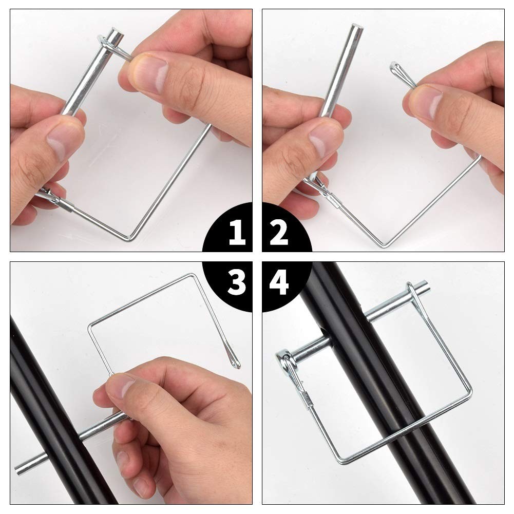 10 PCS Square Pto Pin Shaft Locking Pin 1/4 pin Hitch pin Wire Lock Pin Safety C