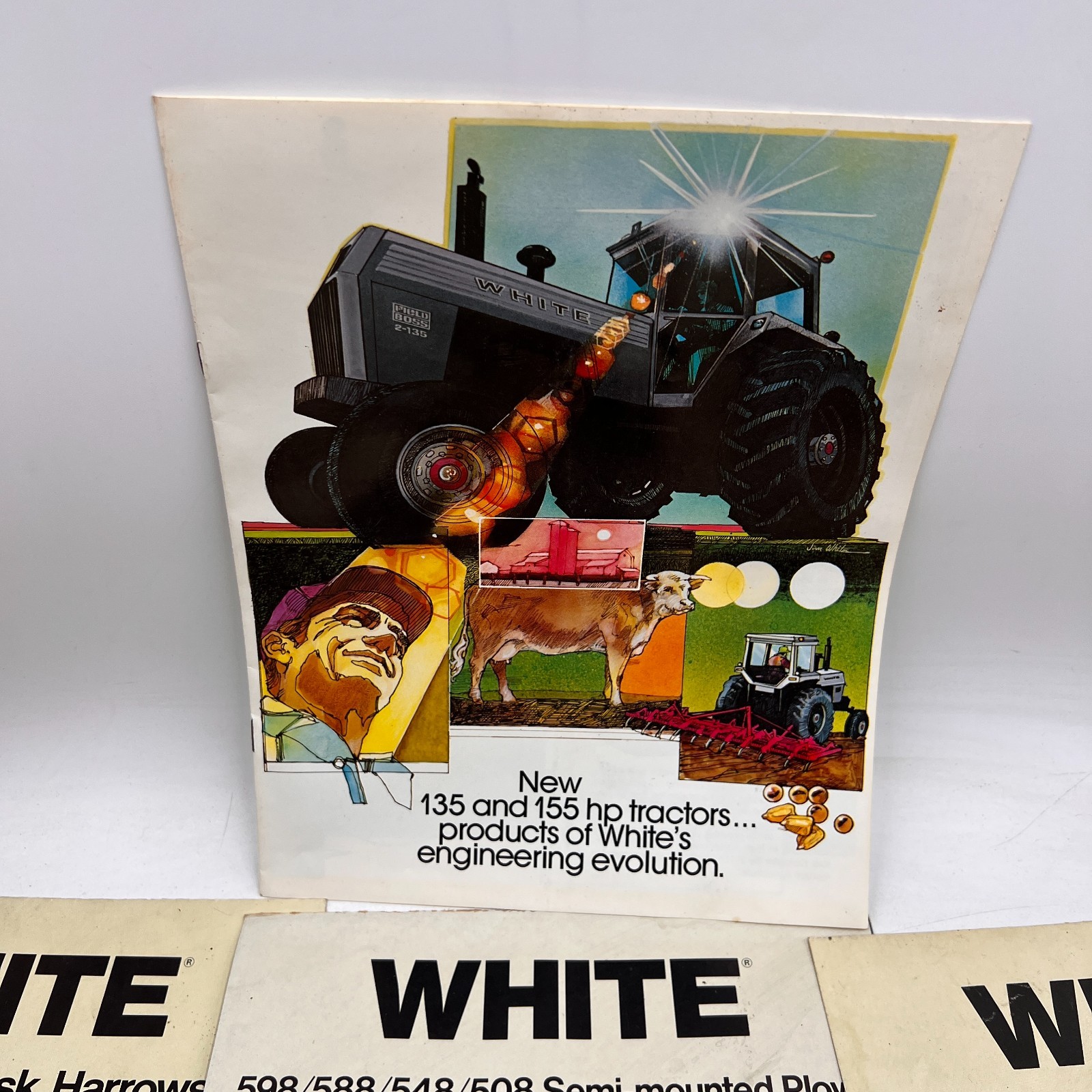 7 White Farm Tractor Equipment Brochure 4-180 Field Boss Disk Harrow Loader Plow