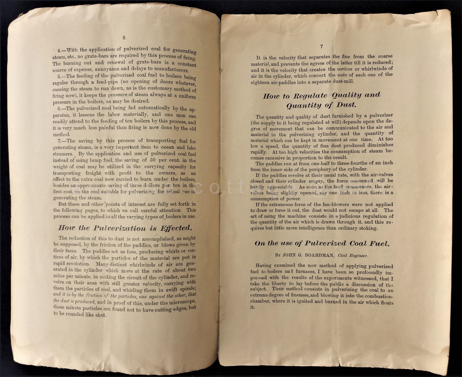 1885 antique PULVERIZER COAL and FURNACE COMPANY ny