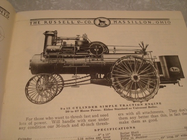 THE RUSSELL & CO ENGINES AND THRESHING MACHINERY CATALOG, STEAM TRACTORs 1912