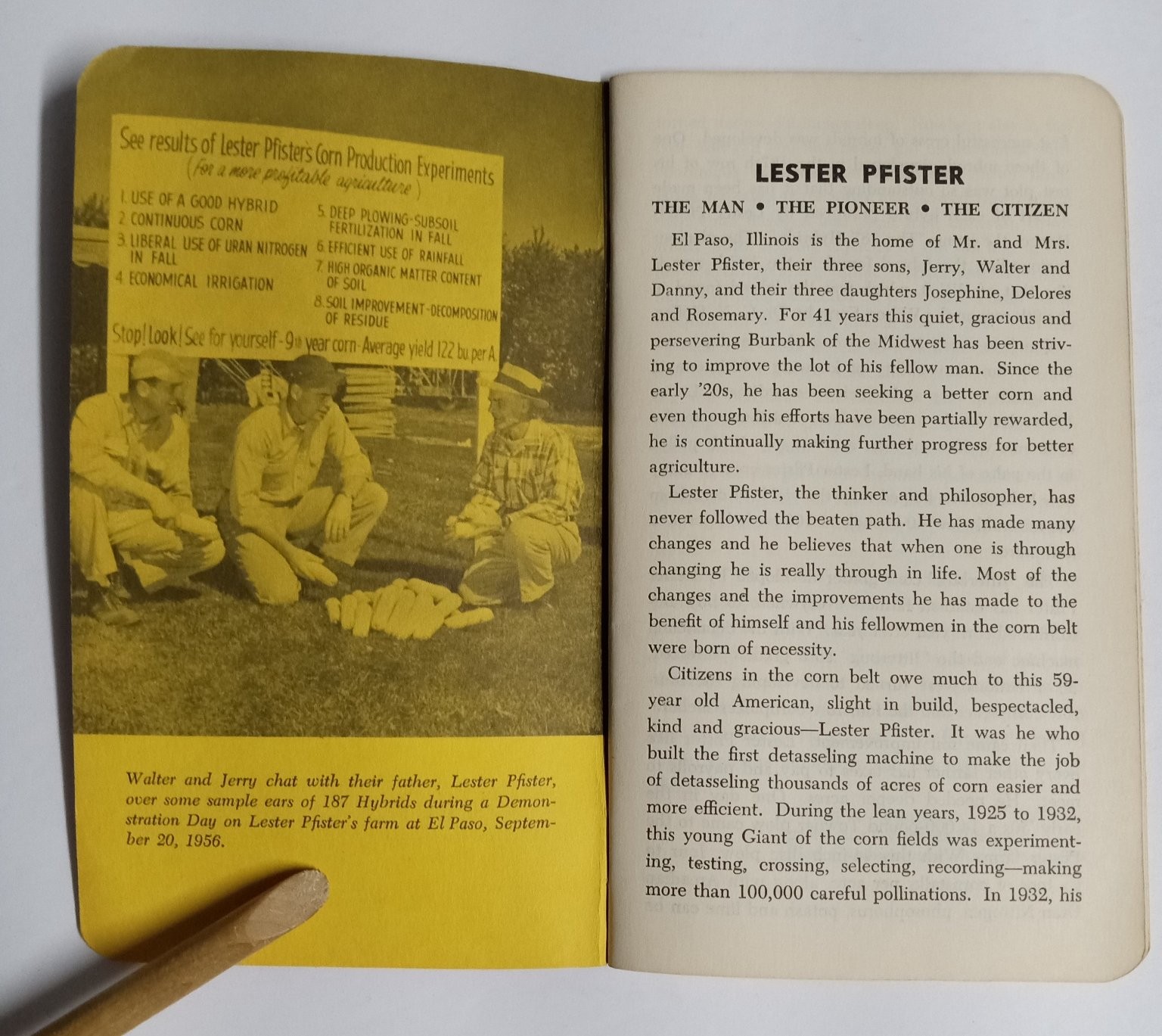 Pfister Hybrid Corn 1957-58 Dealer Booklet Agriculture Mont City MO Farm Seed