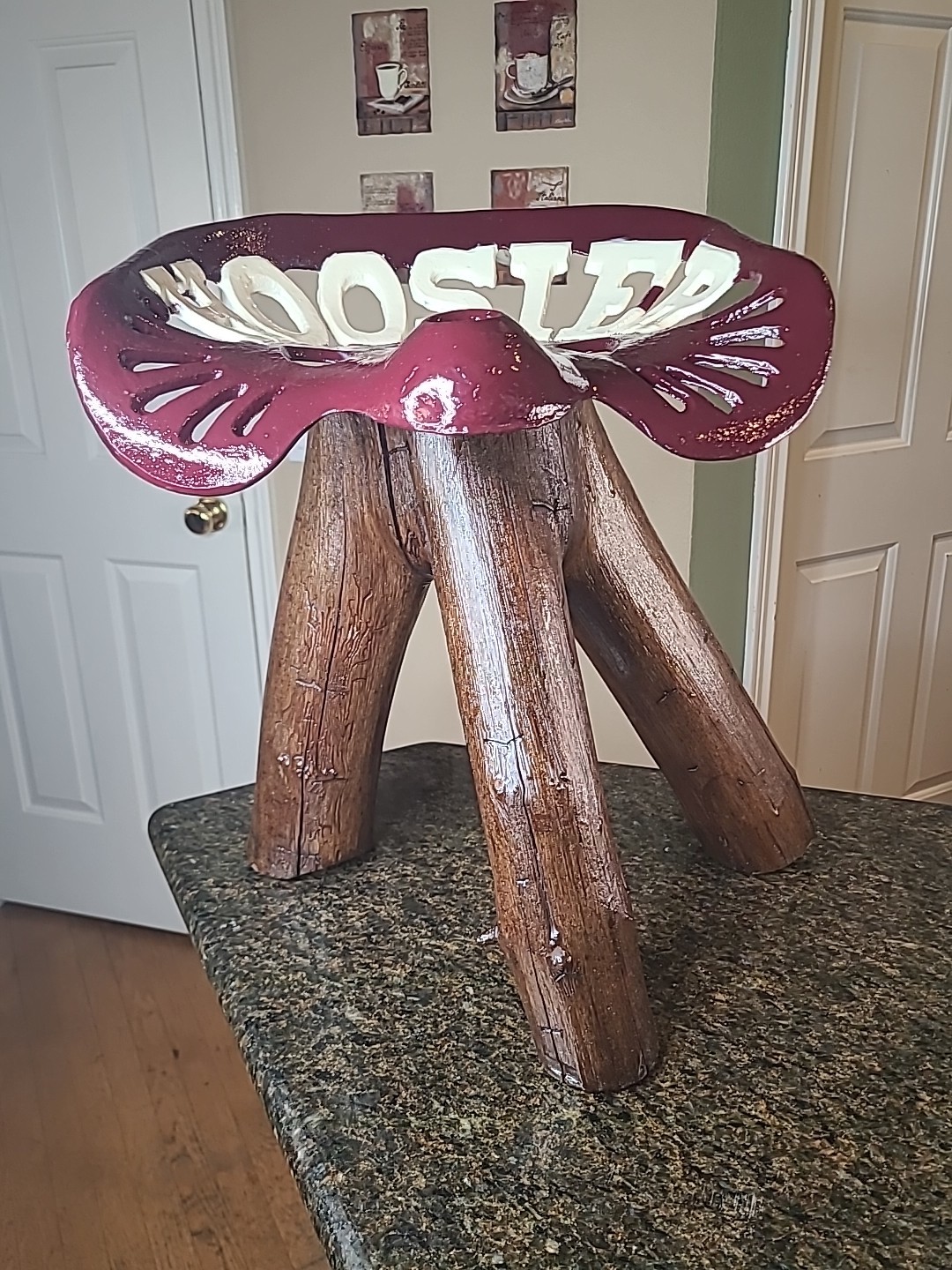 HOOSIER Cast Iron Tractor Seat Custom Made STOOL One Of A Kind IU Colors