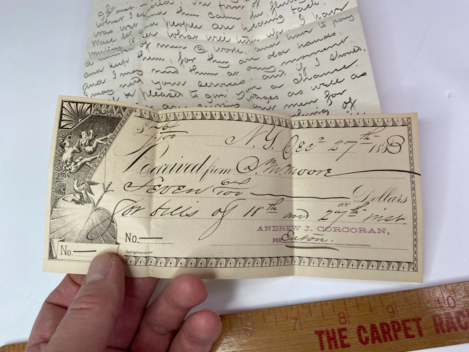 RARE ARCHIVE Letters EPHEMERA Billheads etc – Andrew Corcoran Wind Mills NY 1883
