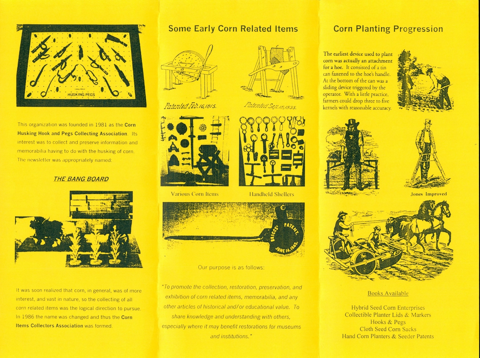 c1985 Corn Items Collector Association Brochure Shelbyville IL Images Membership