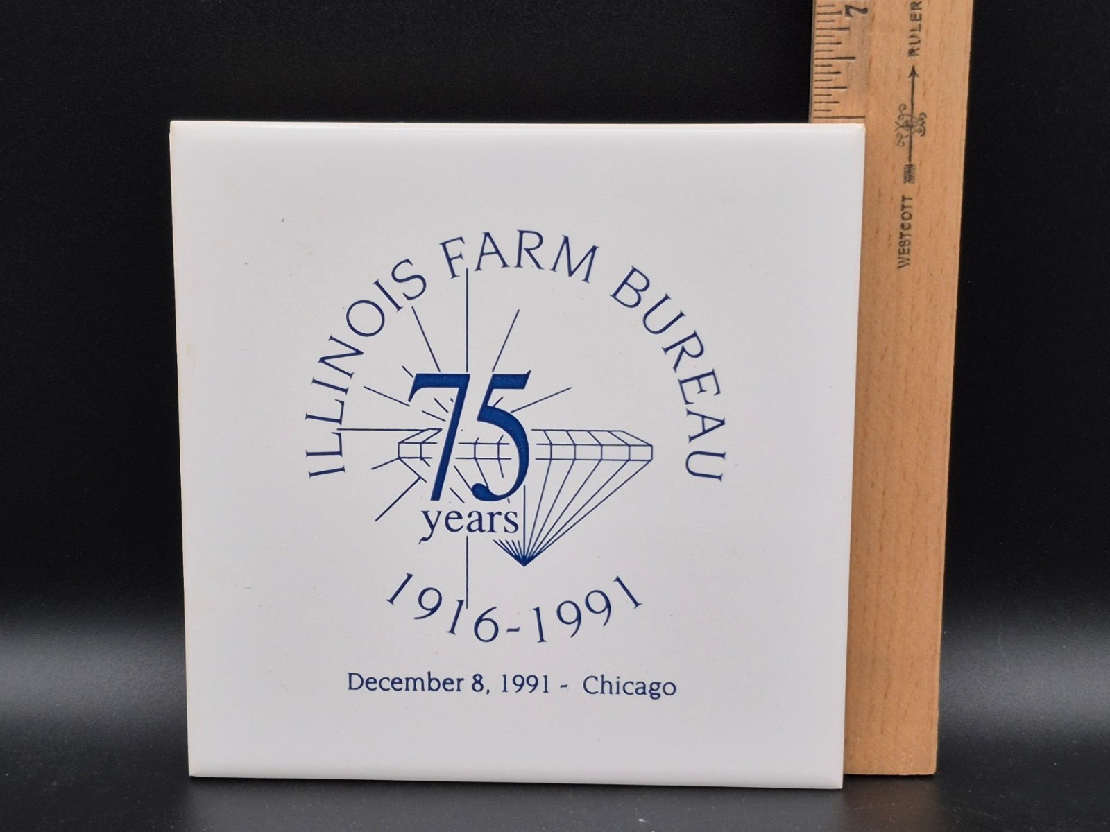 Illinois Farm Bureau 75 Years Plaque With Box, 6&Prime; x 6&Prime;