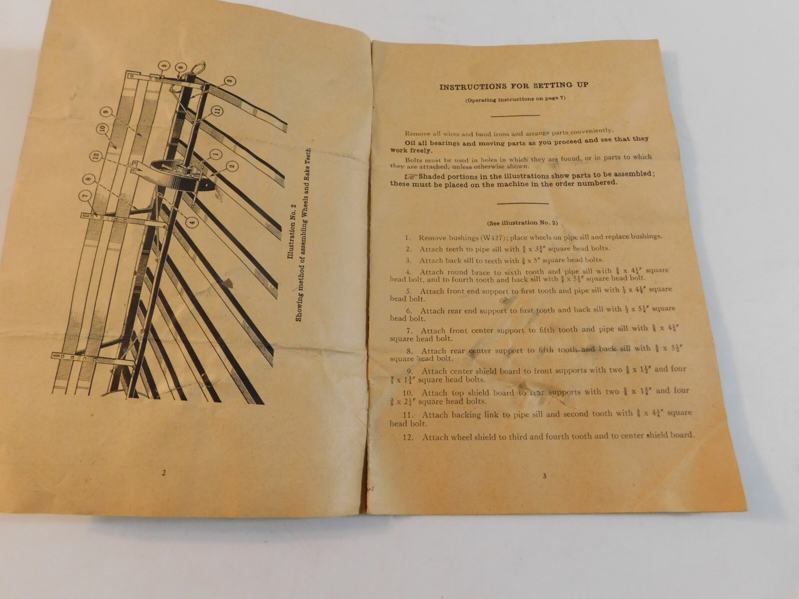 1930 IH McCORMICK DEERING POWER LIFT SWEEP RAKE NO.4-B 4 WHEEL