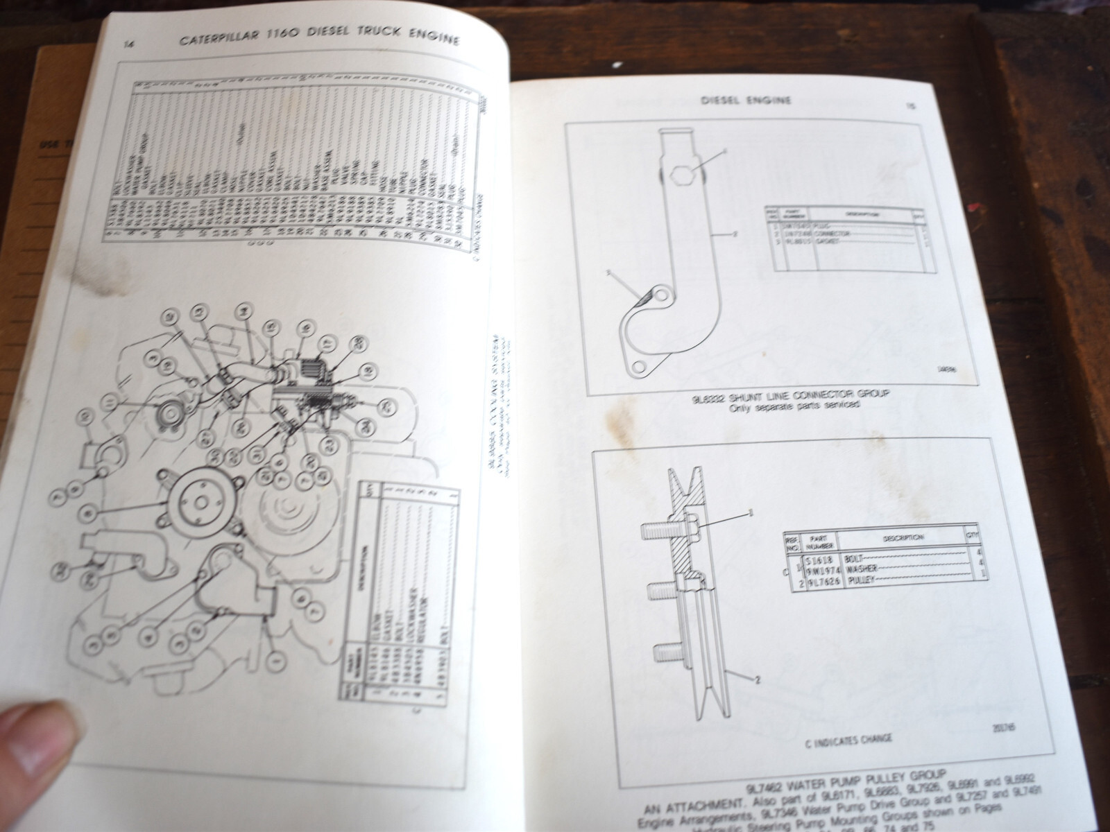 1975 Caterpillar 1160 Diesel Truck Engine Parts Book Catalog