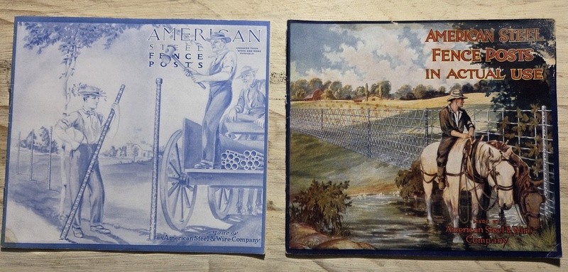 (2) 1913-14 American Steel Fence Posts Adv Catalogs American Steel & Wire Co