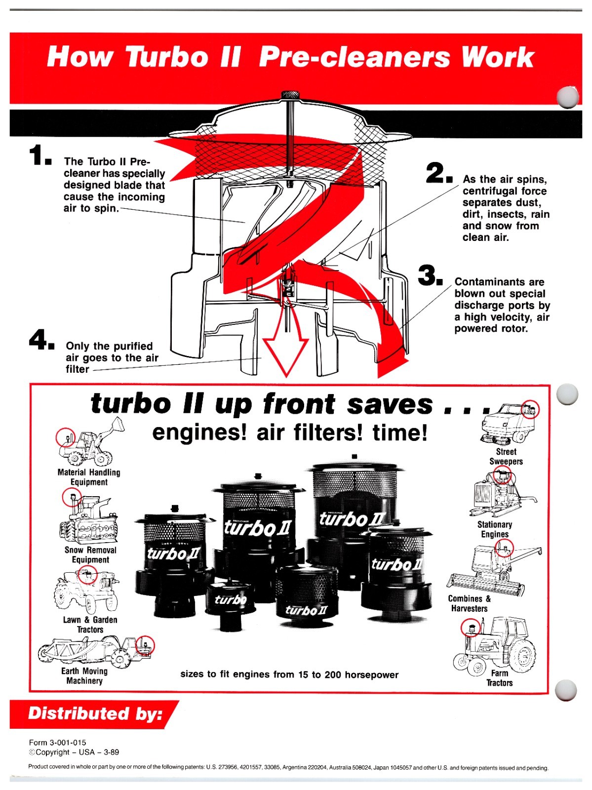 Original – Turbo II Pre-Cleaner Sales Brochure *Showroom Sales Page* (1989)