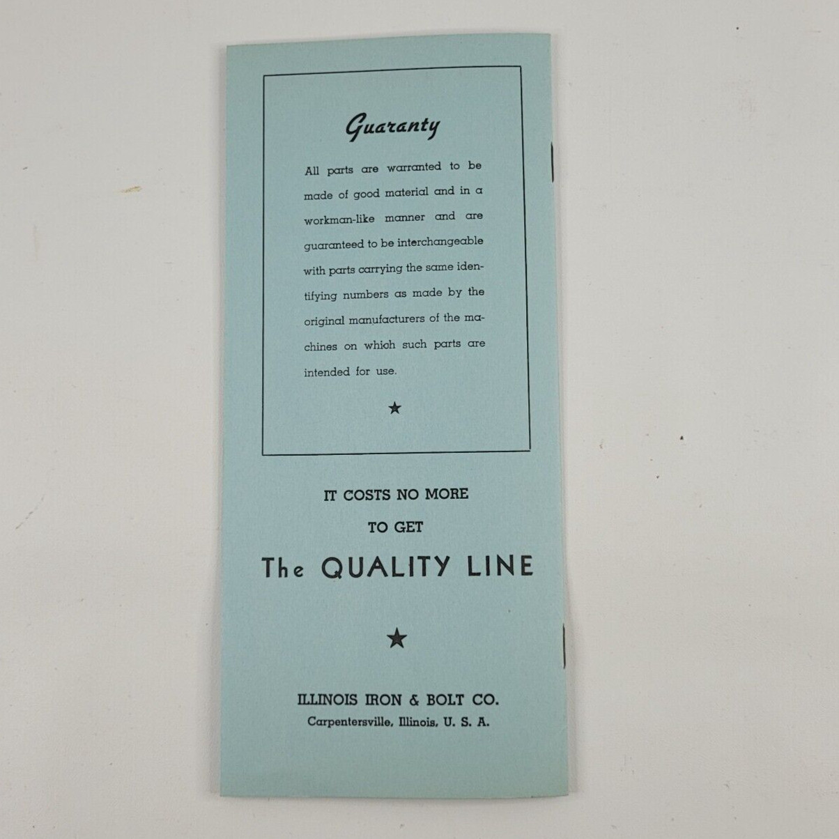 1939 Illinois Iron & Bolt Co. Cutting Extras Repair Parts Price List Mowers