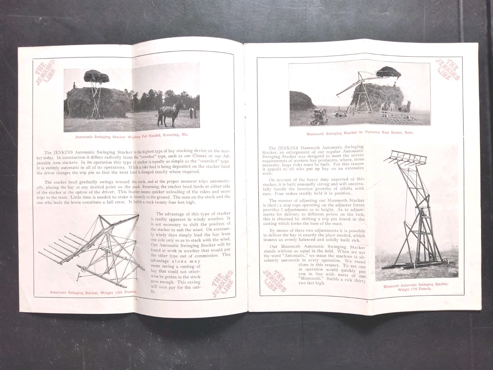 1910s Jenkins Hay Rake Moline NB Farm Dealer Sales Brochure Advertising