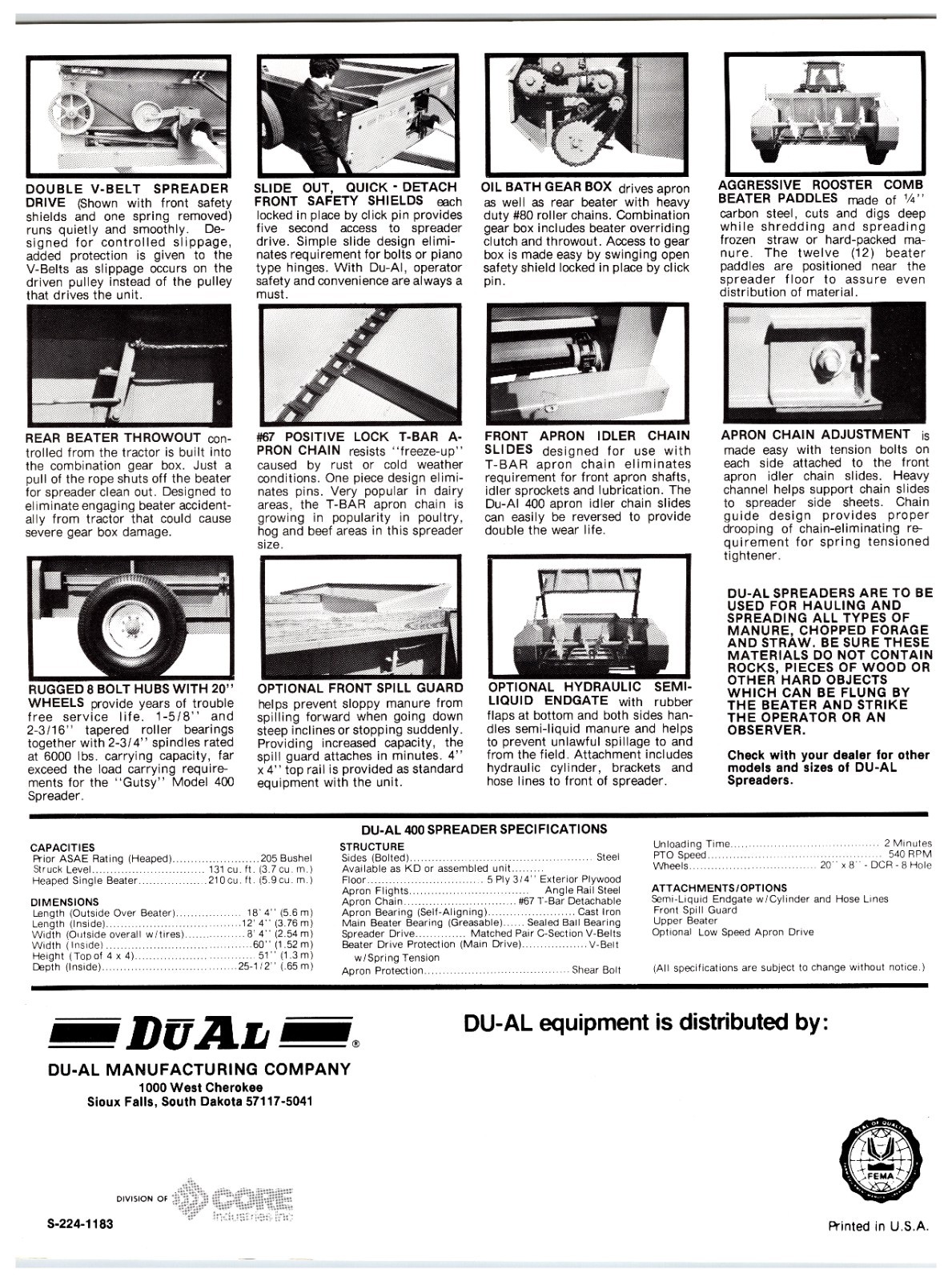 DUAL 400 5 Ton Spreader – Original Print Ad Brochure *1980s*