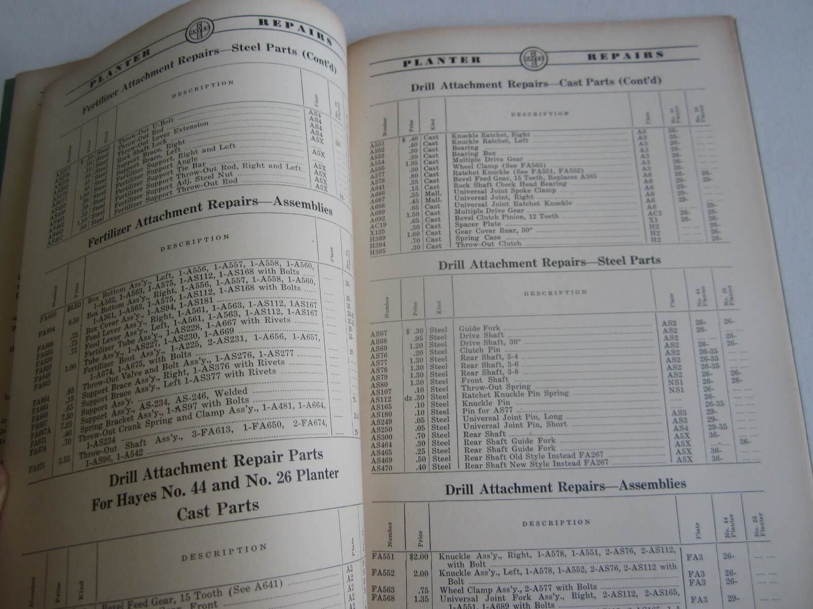 Old Vintage 1936 HAYES PLANTER – Agriculture CATALOG – Farm Tools – Mansfield OH