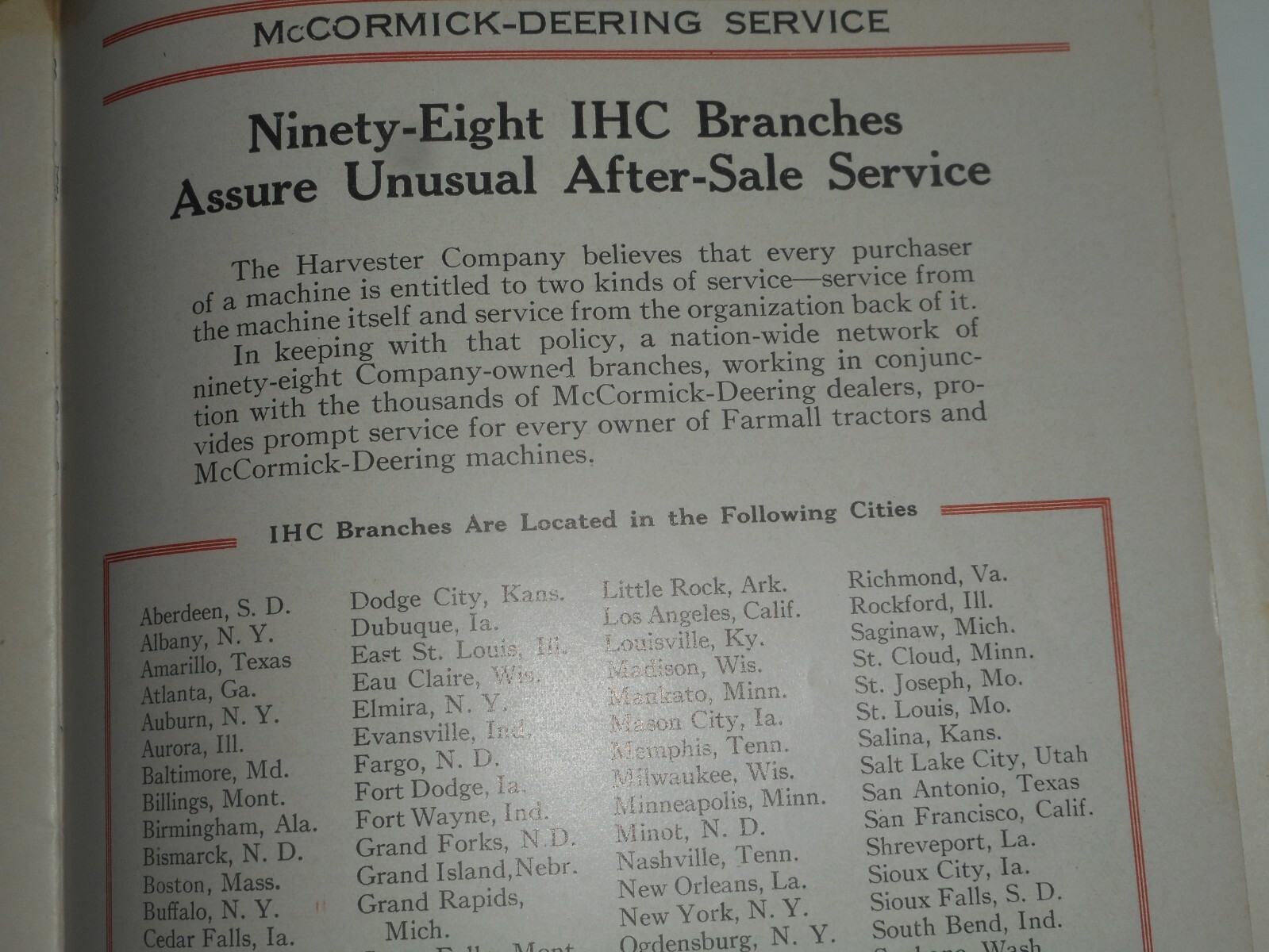 IH MCCORMIC DEERING REAPER CENTENNIAL 1831-1931 Grain Binders Sales Brochure