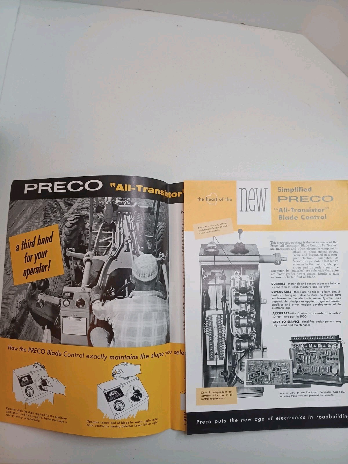 Vintage Preco 1950s All Transistor Automatic Blade Control Foldout Brochure