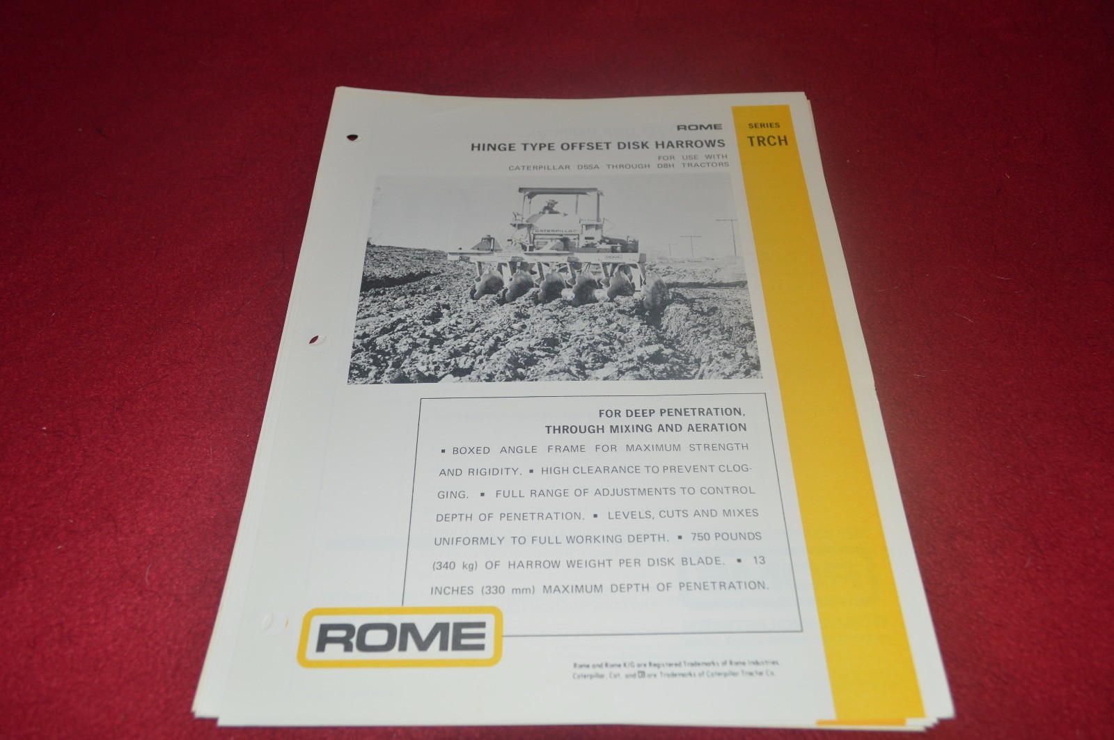 Rome TRCH Offset Disk Harrow Dealer&rsquo;s Brochure CDIL