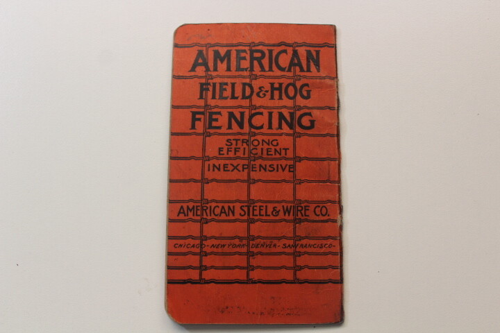 Vintage American Field & Hog Fence advertising notebook pad 1904-05