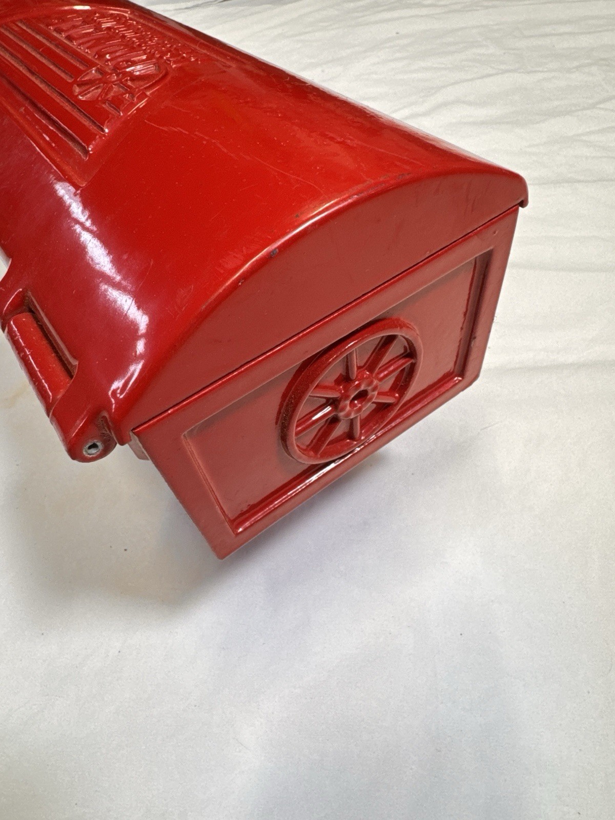 Vintage Pioneer Equipment Inc Tractor Metal TOOL BOX Original Red