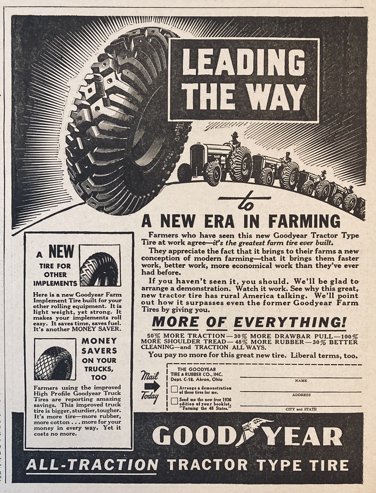 1936 AD.(XH18)~GOODYEAR ALL-TRACTION TRACTOR TYPE TIRES