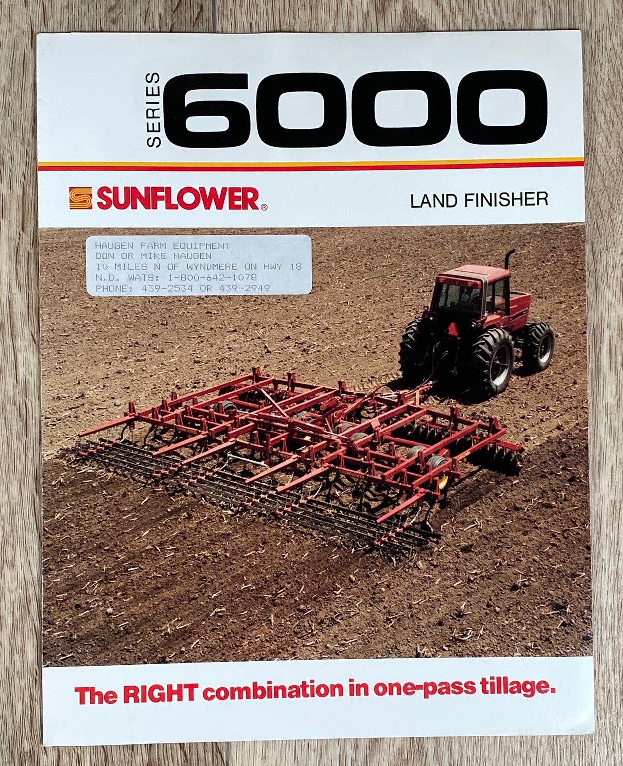 Sunflower Series 6000 Land Finisher Sales Brochure Dealer Wyndmere ND