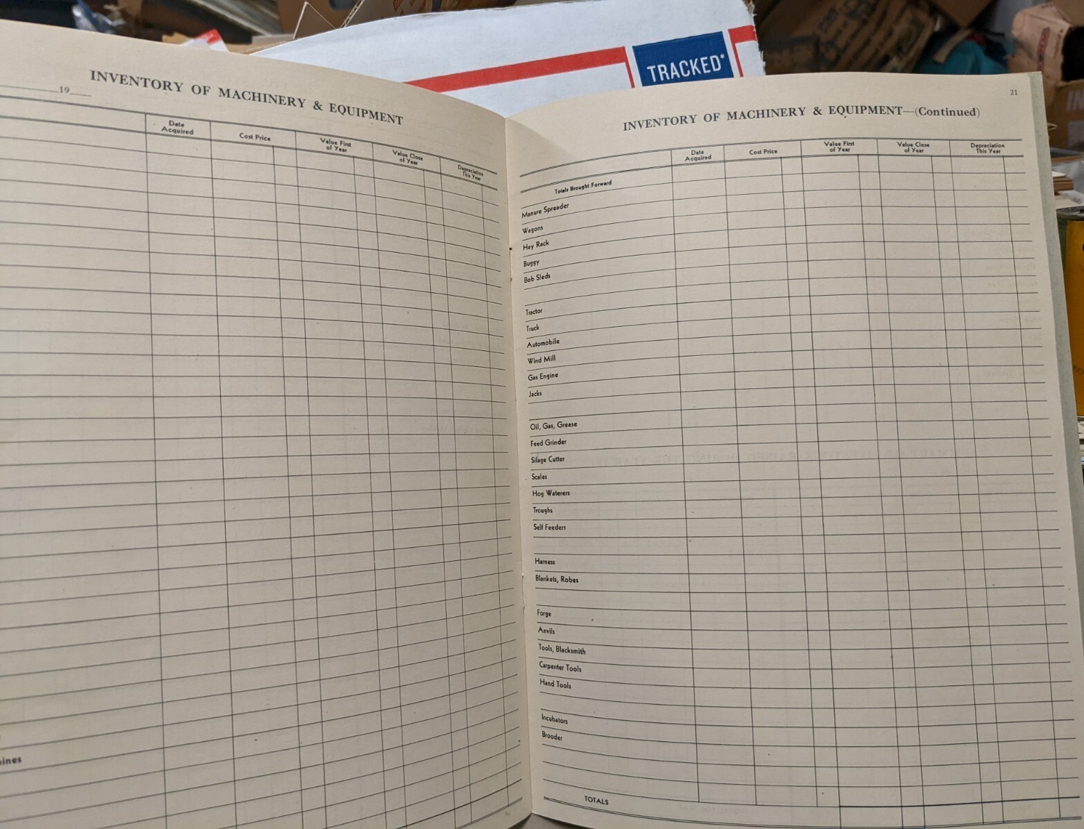 1930&rsquo;s Farm Accounting Book Keystone Steel & Wire, Steenhusen Hdw & Imp Irwin IA