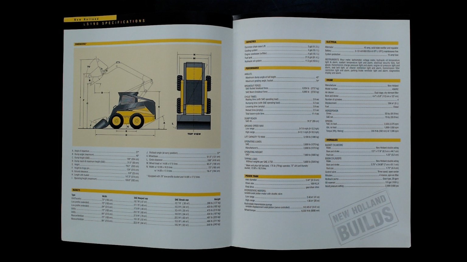 New Holland LS190 Skid Steer Brochure Vintage 1999 Agriculture