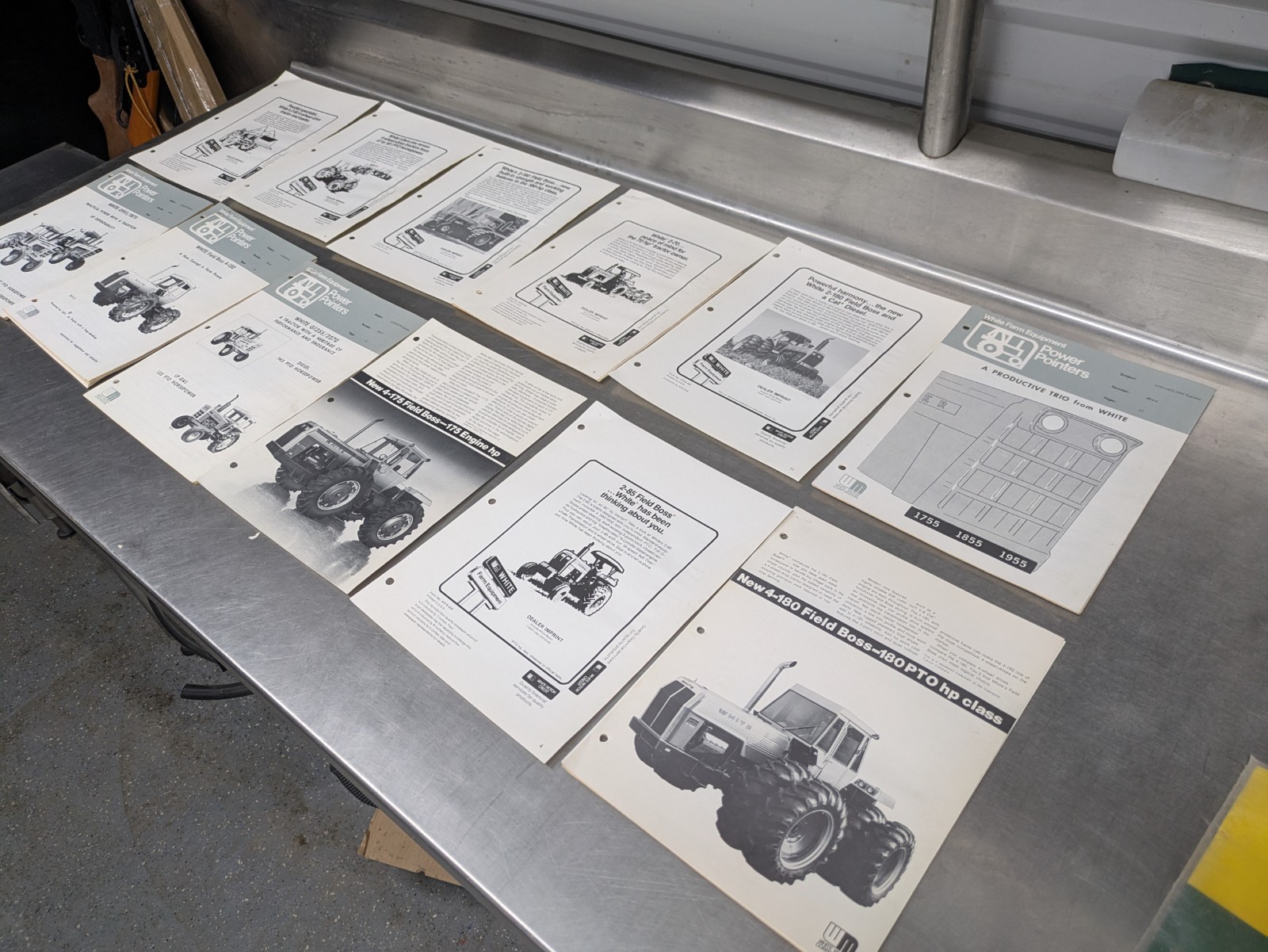 Lot Of 12 White Tractors Implements Dealership Sales Brochures Information