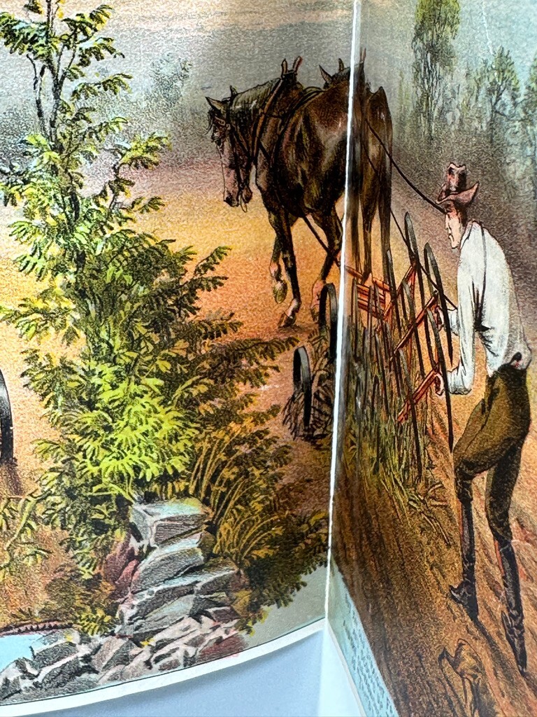 1880s STEVENS HARROW Farm Horse-Drawn Victorian Folding Advertising Trade Card