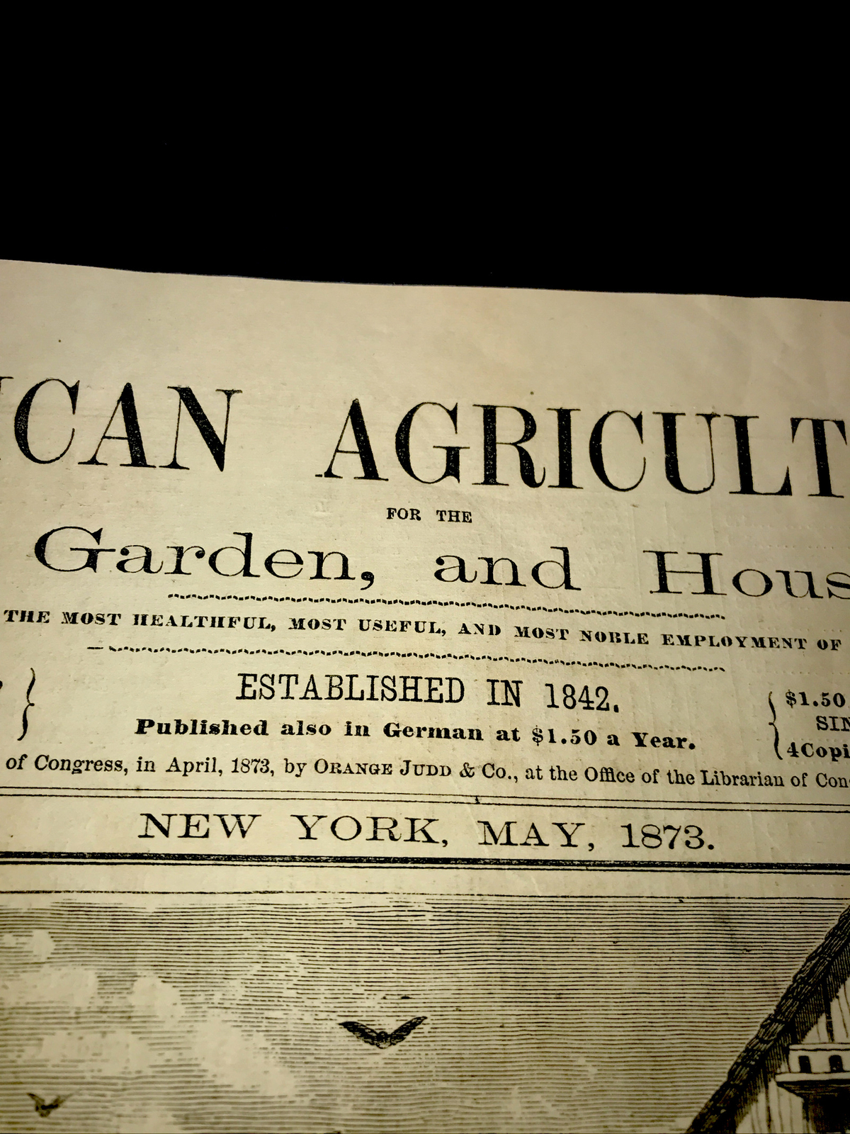 ORIGINAL 1873 Cattle Farm Barn Engraving Advertising