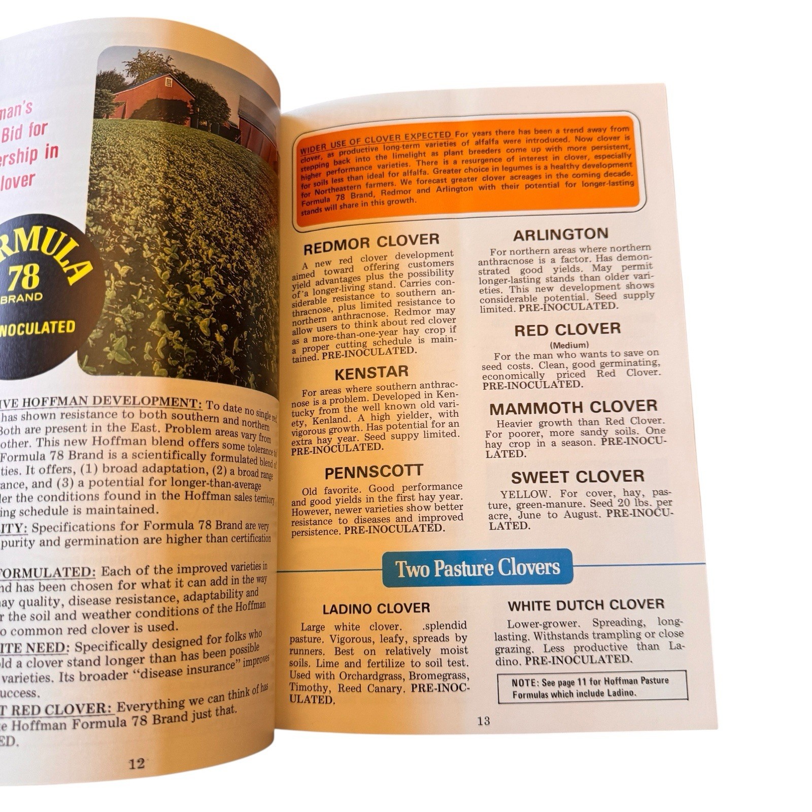 1978 Hoffman Seed Book Catalog Vintage Farming Agriculture Seeds USA