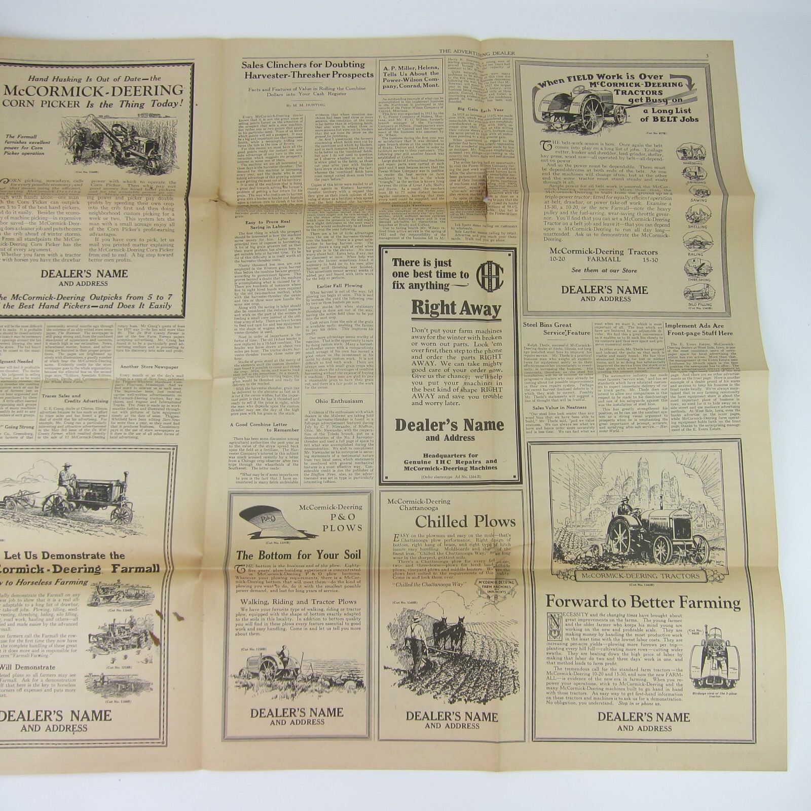 The Advertising Dealer McCormick-Deering Trade News 1927 Chicago IL Antique RARE