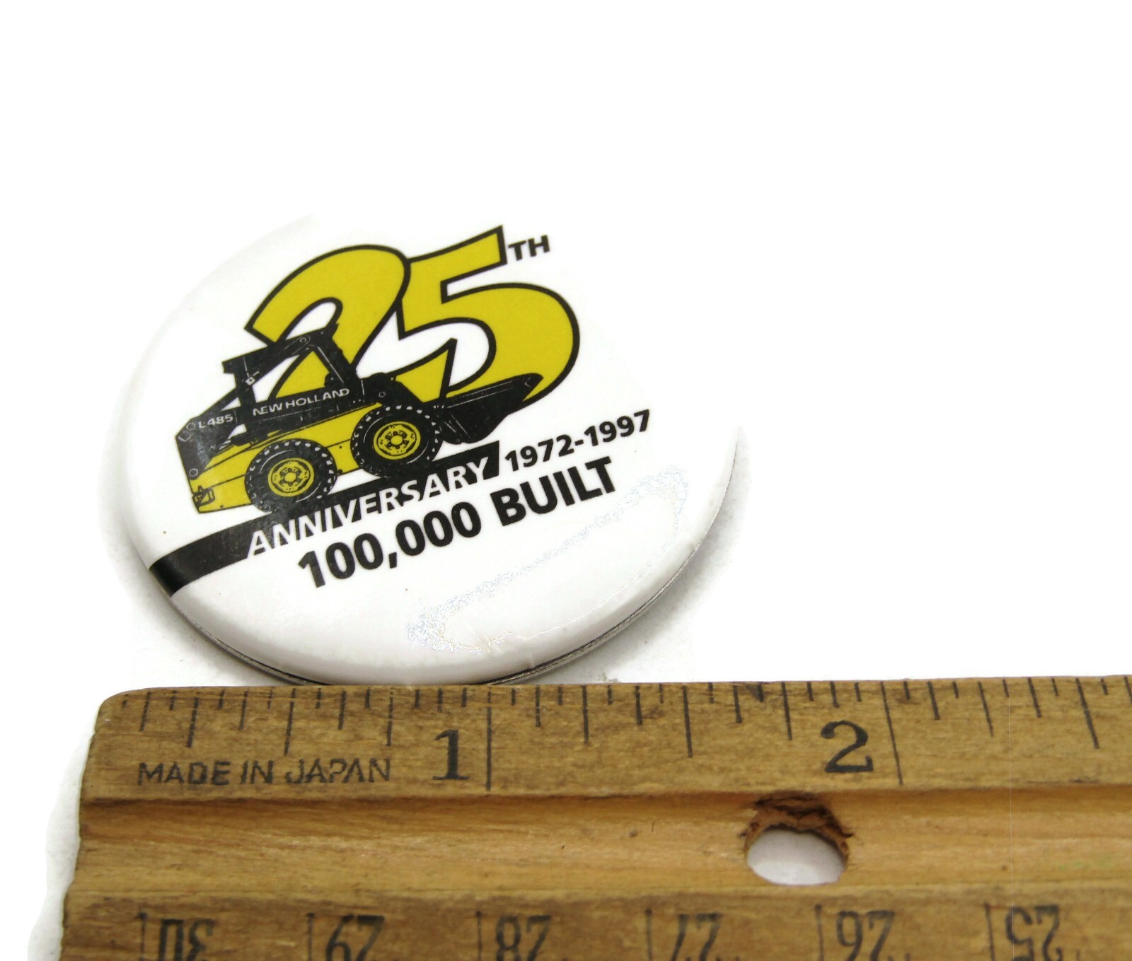 Vintage 1997 New Holland L485 Loader 25th Anniversary Pinback 100,000 Built
