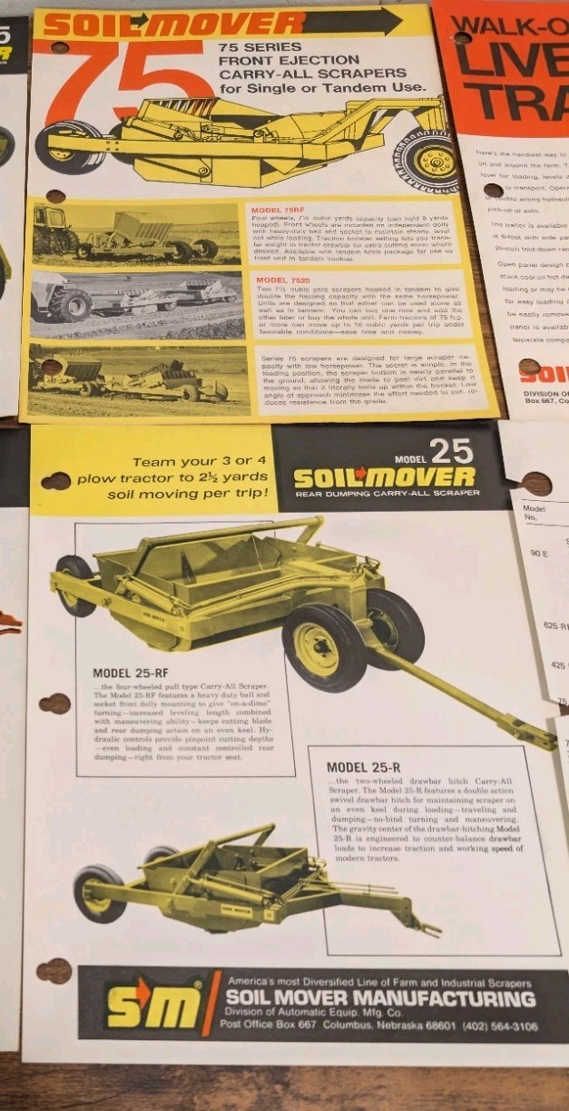9 Soil Mover Agriculture Implement Advertising Brochures And Price List