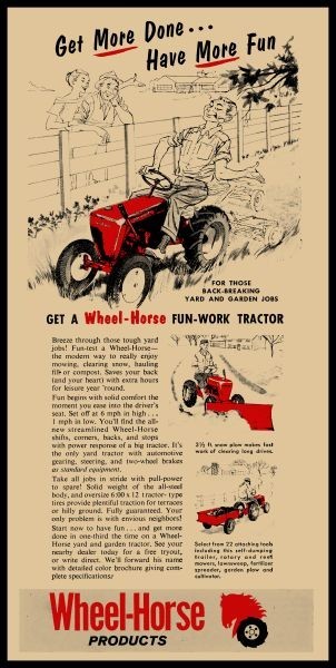 1958 Wheel Horse Products Fun Work Tractor NEW Sign 24 x 48&Prime; USA STEEL