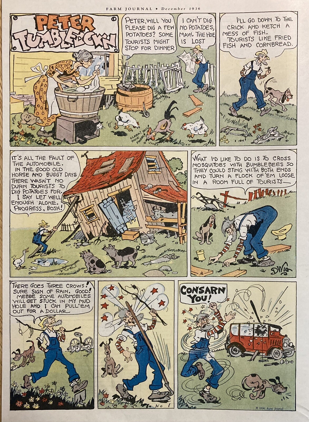 1936 AD.(XH60)~MAY 1937 FARM JOURNAL COMICS~DINGLEBERRY’S, DEEDIE-DICKIE ETC.~~
