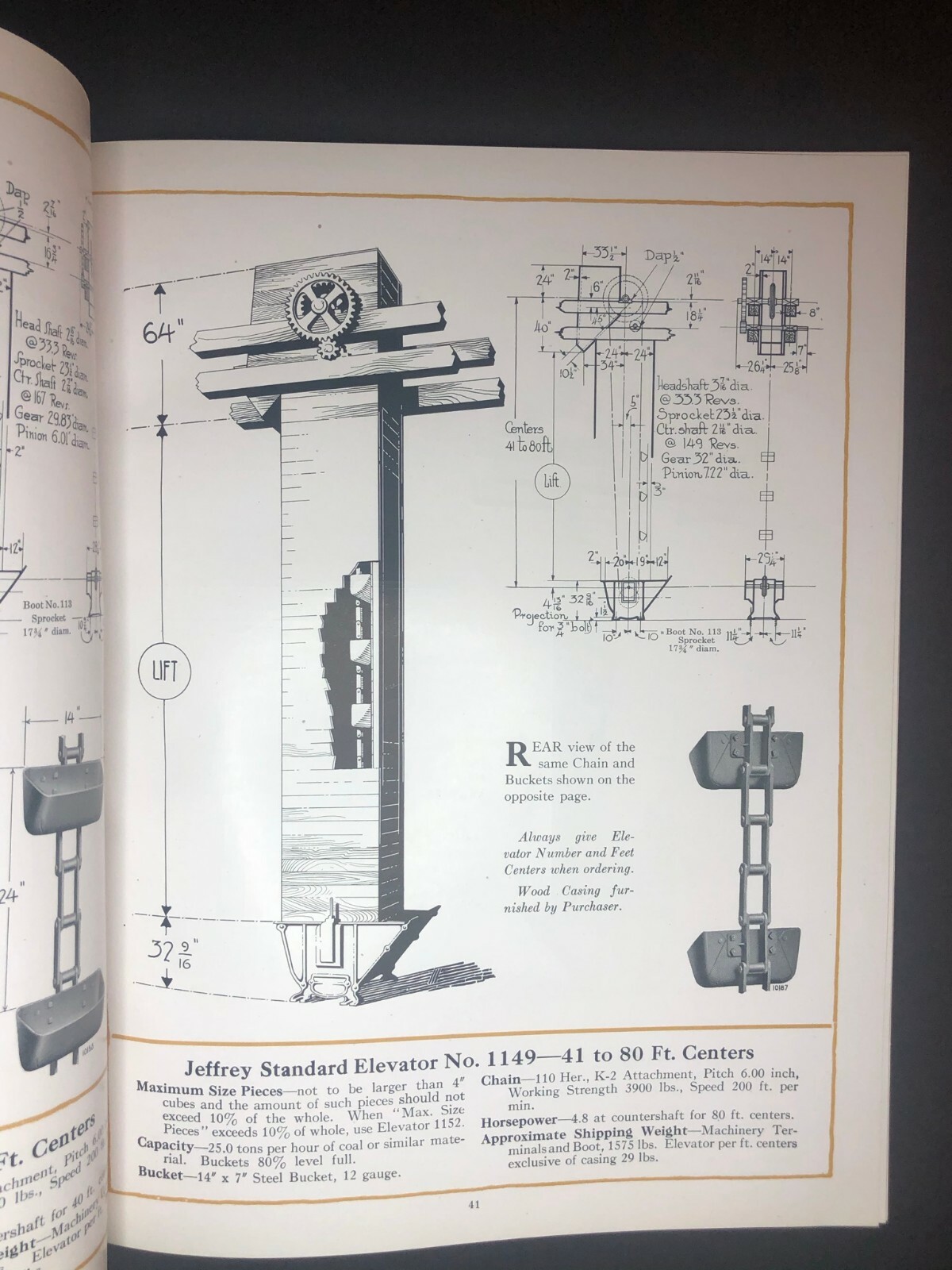 1919 88 pg. « Jeffrey Bucket Elevators » Product Catalog VGC