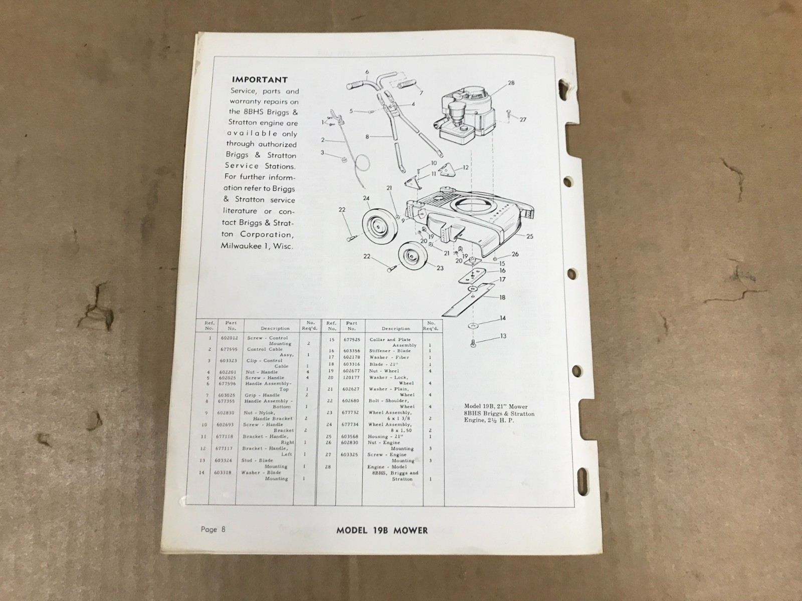 VTG RPM Illustrated Parts List – Iron Horse Engines – Marauder & Private Label