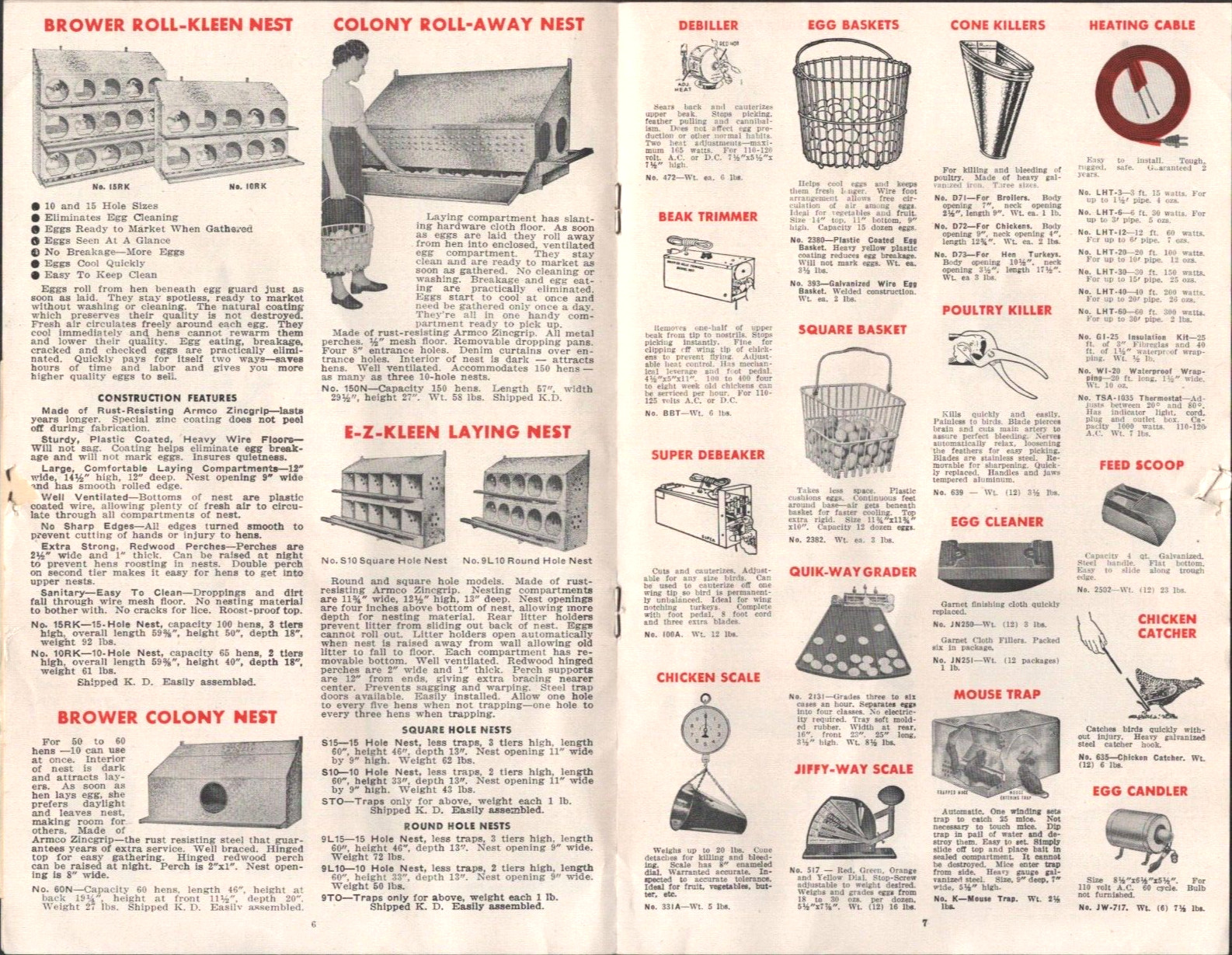1957 BROWER POULTRY AND HOG EQUIPMENT vintage farming catalog QUINCY, ILLINOIS