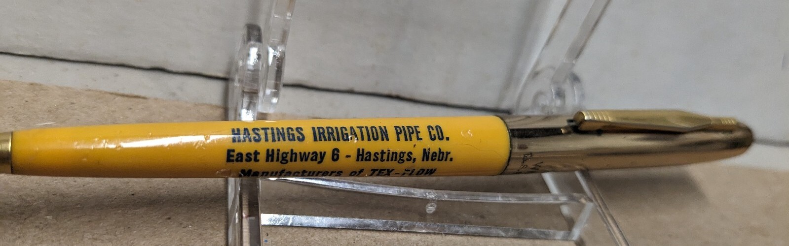 Vintage Hastings Irrigation Pipe Co. Hastings Nebraska NE Pen Makers Of Tex-Flow