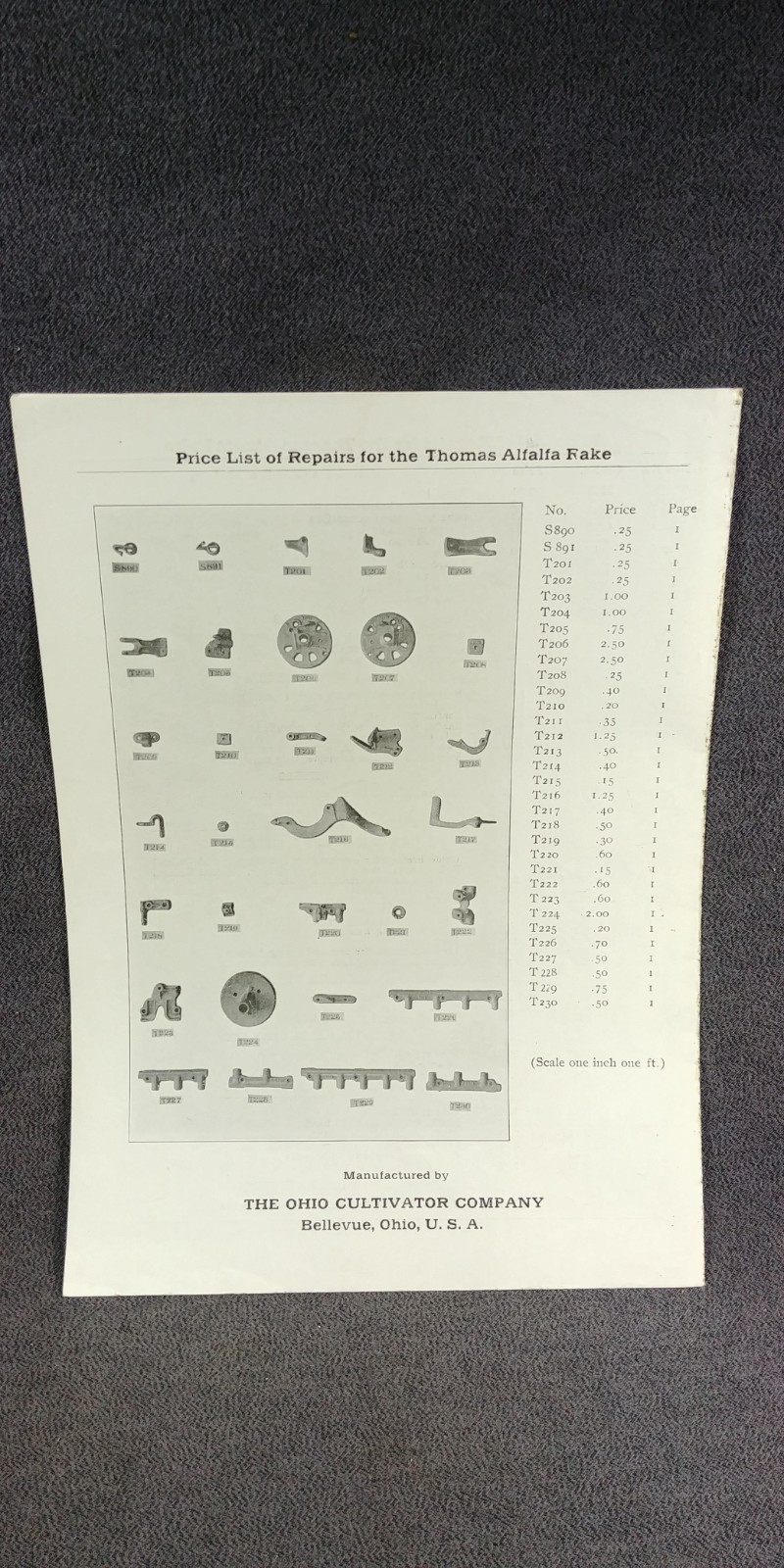 1910s Ohio Cultivator Co Thomas Alfalfa Rake Price List Repairs Brochure Antique