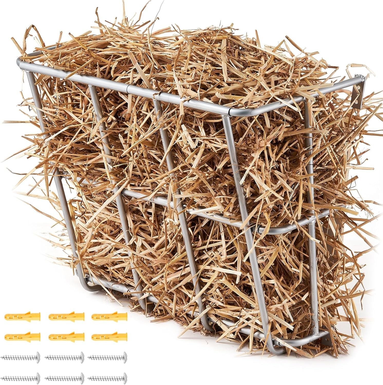 Space-Saving 18.5 Gallon Hay Feeder Rack for Multiple Outdoor Livestock Feeding