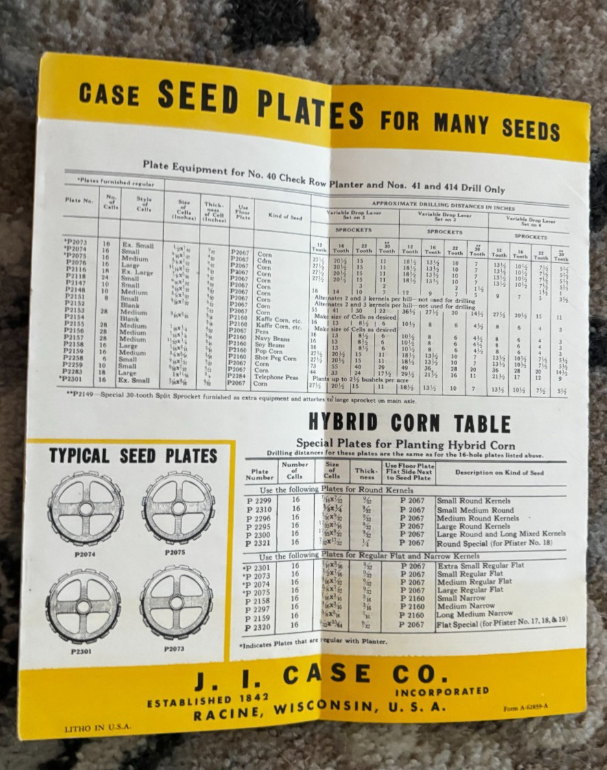 Case Tractor No. 40 Corn Planter For 1939 Brochure DCPA26