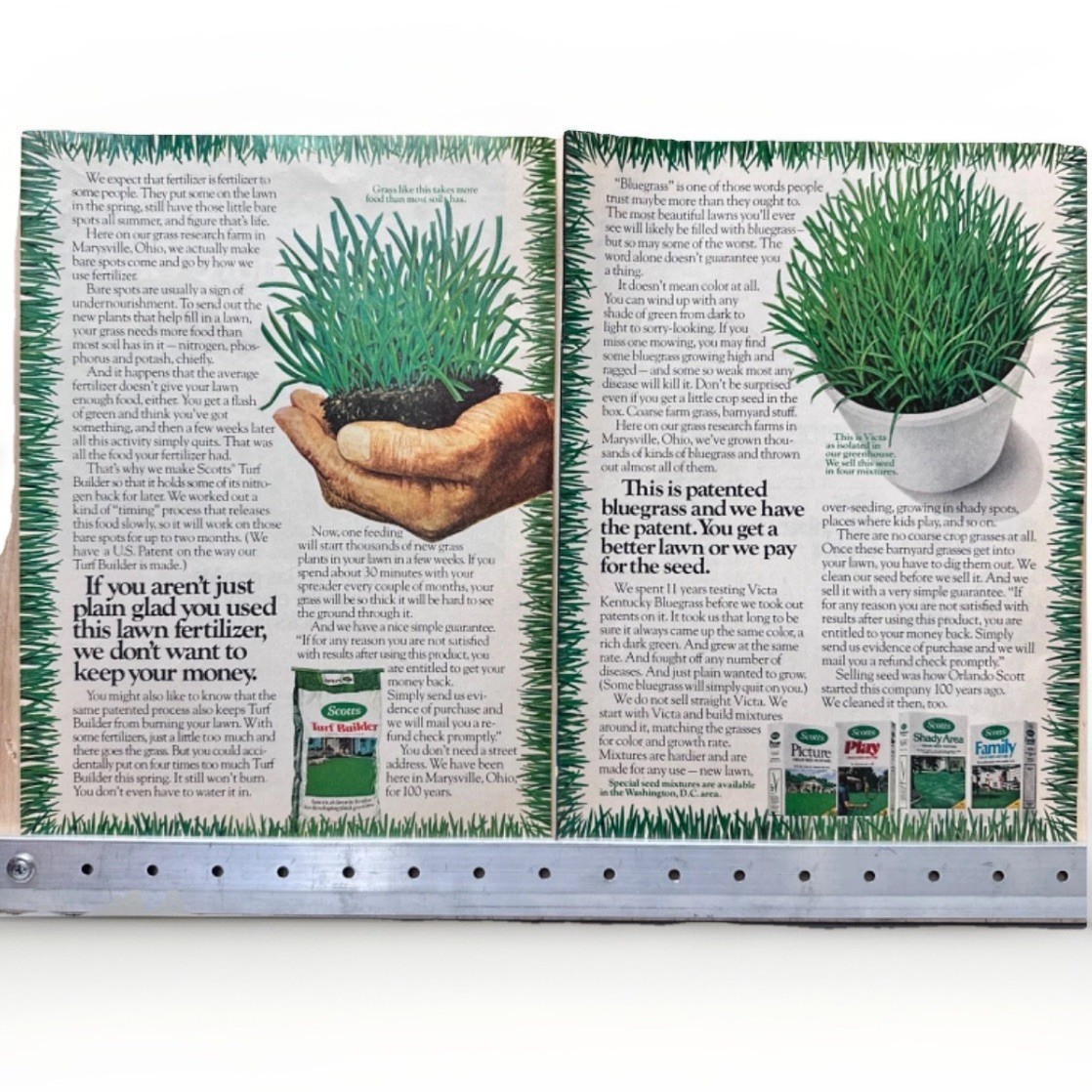 1976 Scott’s Turf Builder Lawn Fertilizer Vintage Print Ad Grass Yard