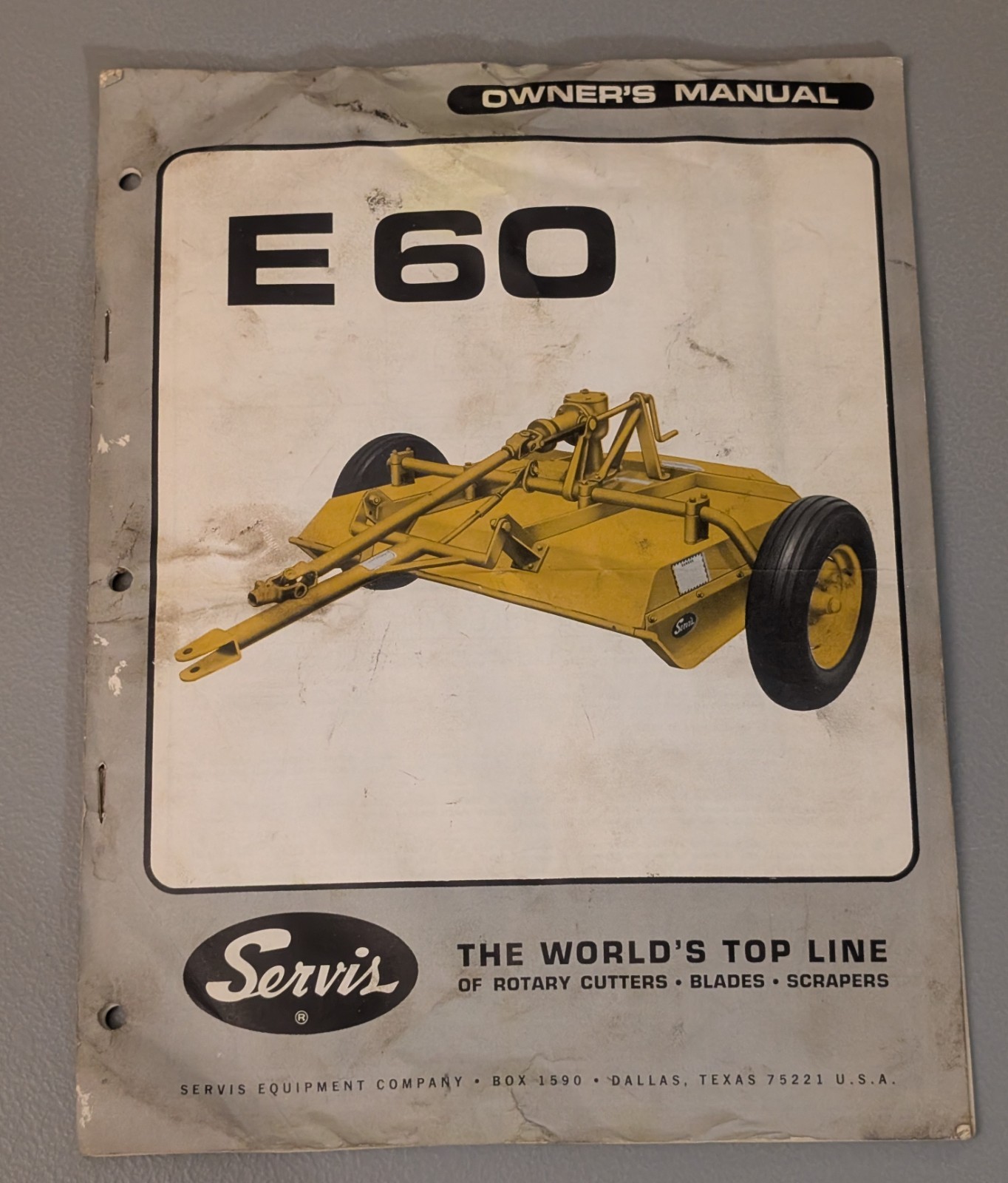 Servis E 60 Owner&rsquo;s Manual – 1960s Rotary Cutter Agriculture Farming Maintenance