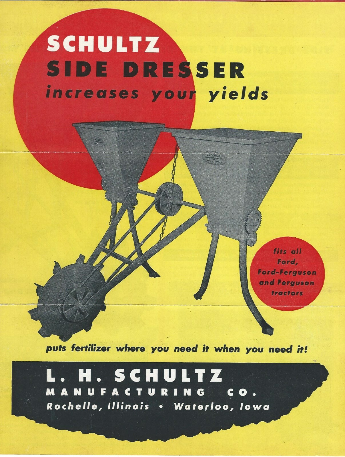 Farm Equipment Brochure – Schultz – Fertilizer Side Dresser for Tractor (F6686)
