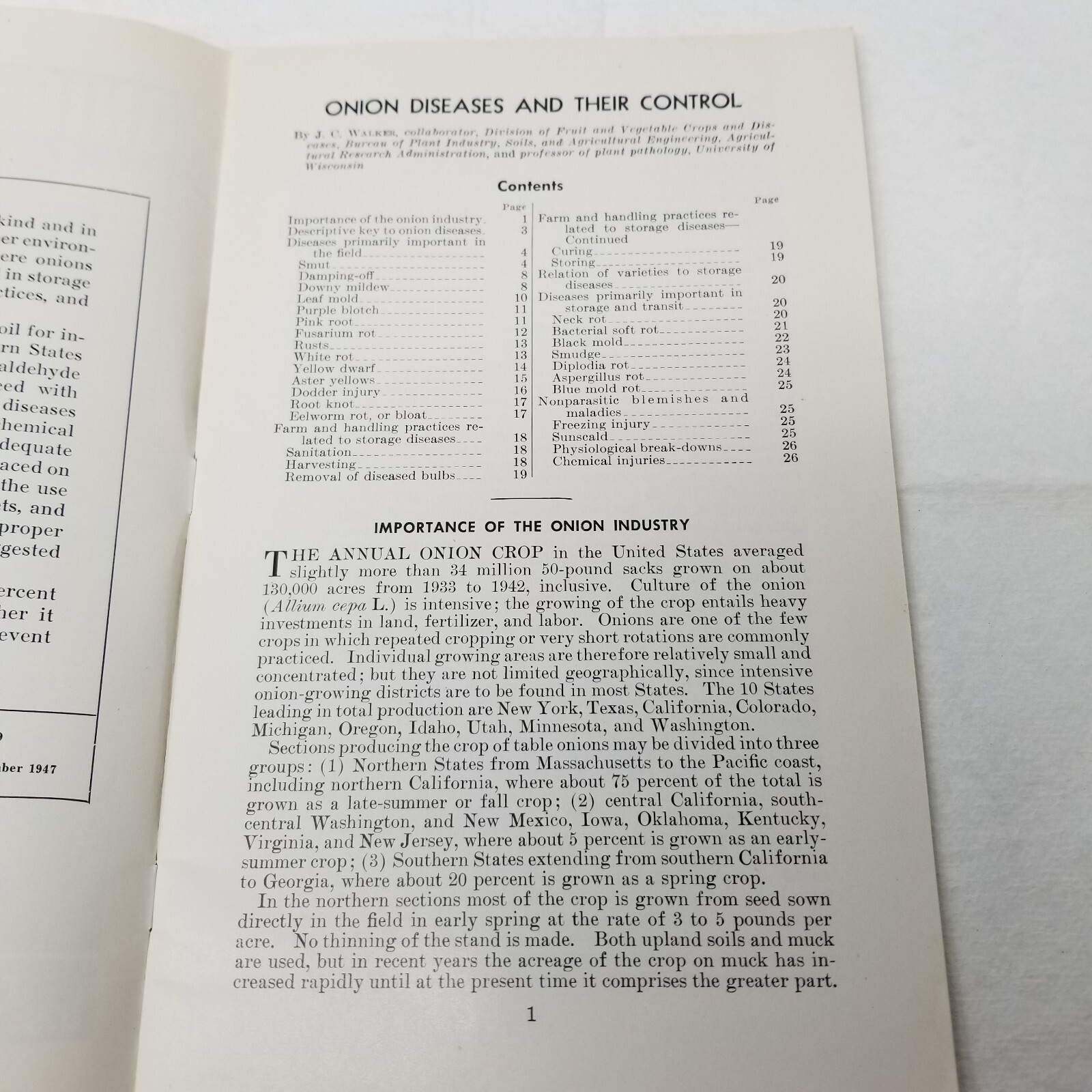 Onion Diseases Control 1947 Farmers&rsquo; Bulletin Booklet 1060 USDA Photos Charts